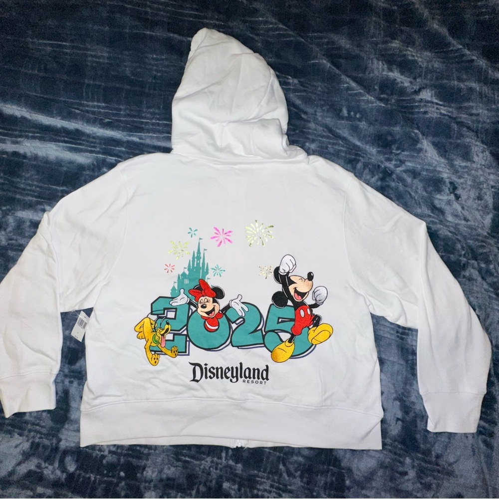 Disneyland Resort White Hoodie with Mickey and Friends